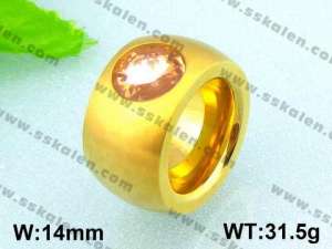 Stainless Steel Gold-plating Ring - KR18111-D