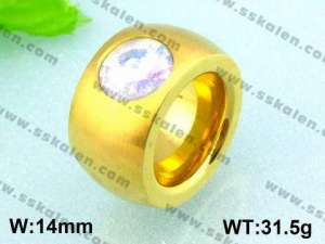 Stainless Steel Gold-plating Ring - KR18115-D