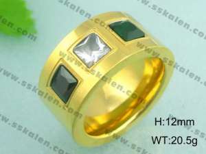 Stainless Steel Gold-plating Ring - KR18491-D