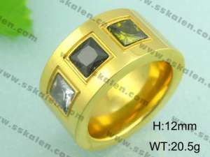 Stainless Steel Gold-plating Ring - KR18493-D