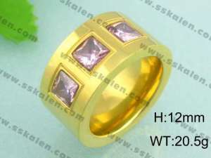 Stainless Steel Gold-plating Ring - KR18521-D