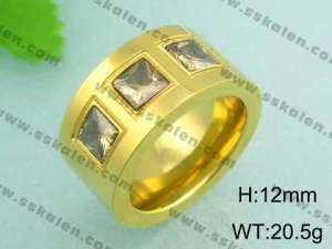 Stainless Steel Gold-plating Ring - KR18528-D