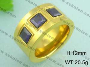 Stainless Steel Gold-plating Ring - KR18529-D