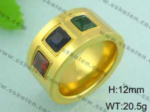 Stainless Steel Gold-plating Ring - KR18530-D