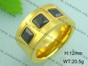 Stainless Steel Gold-plating Ring - KR18531-D