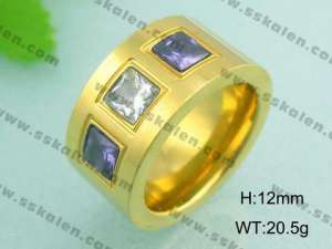 Stainless Steel Gold-plating Ring - KR18532-D