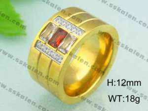 Stainless Steel Gold-plating Ring - KR18597-D