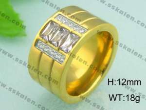 Stainless Steel Gold-plating Ring - KR18598-D
