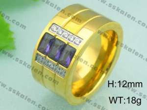Stainless Steel Gold-plating Ring - KR18606-D