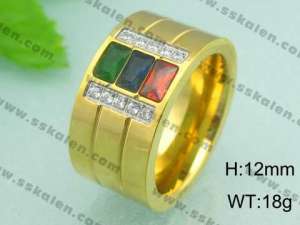 Stainless Steel Gold-plating Ring - KR18608-D