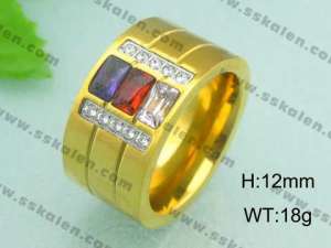 Stainless Steel Gold-plating Ring - KR18609-D