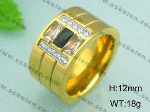 Stainless Steel Gold-plating Ring - KR18610-D