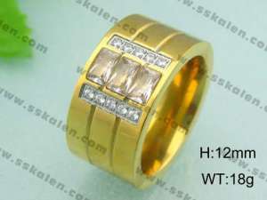 Stainless Steel Gold-plating Ring - KR18614-D