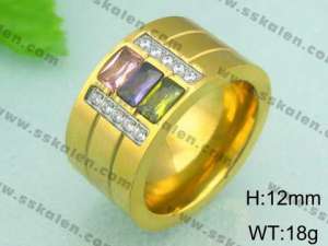 Stainless Steel Gold-plating Ring - KR18617-D