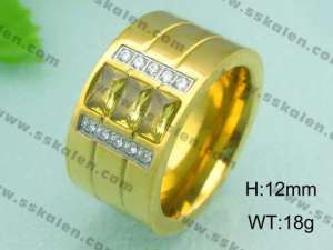 Stainless Steel Gold-plating Ring - KR18618-D