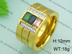 Stainless Steel Gold-plating Ring - KR18622-D