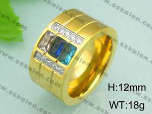 Stainless Steel Gold-plating Ring - KR18626-D