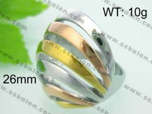 Stainless Steel Gold-plating Ring - KR22043-L