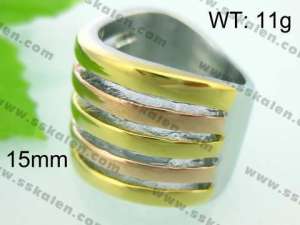 Stainless Steel Gold-plating Ring - KR22046-L