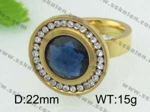 Stainless Steel Gold-plating Ring  - KR23337-D