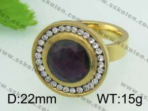 Stainless Steel Gold-plating Ring  - KR23338-D