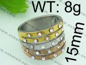 Stainless Steel Gold-plating Ring - KR23588-L