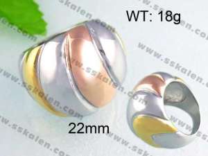 Stainless Steel Gold-plating Ring  - KR24474-L
