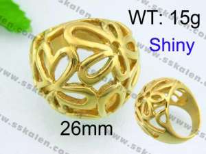 Stainless Steel Gold-plating Ring  - KR25544-L