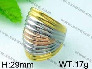  Stainless Steel Gold-plating Ring  - KR27042-L