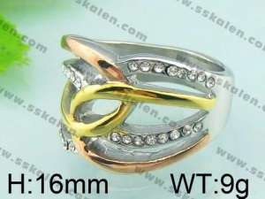 Stainless Steel Gold-plating Ring  - KR29518-L