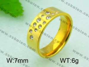  Stainless Steel Gold-plating Ring  - KR30460-K