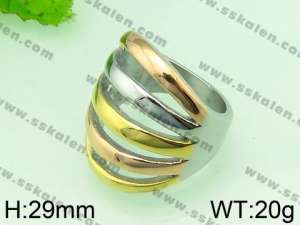 Stainless Steel Gold-plating Ring  - KR31333-L