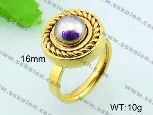 Stainless Steel Gold-plating Ring  - KR32376-Z