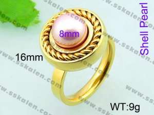 Stainless Steel Gold-plating Ring  - KR32379-Z