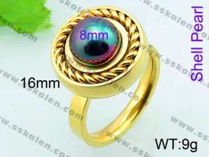 Stainless Steel Gold-plating Ring  - KR32381-Z