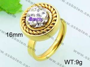 Stainless Steel Gold-plating Ring  - KR32383-Z
