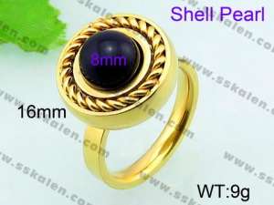 Stainless Steel Gold-plating Ring  - KR32384-Z