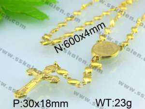 Stainless Rosary Necklace - KN14887-YI