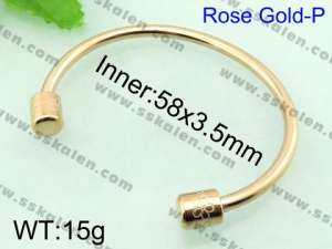 Stainless Steel Rose Gold-plating Bangle - KB56241-K