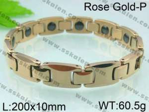Stainless Steel Rose Gold-plating Bracelet  - KB46323-W