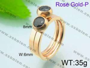 Stainless Steel Rose Gold-plating Ring  - KR30212-K