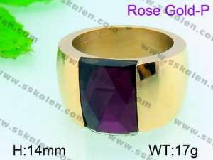 Stainless Steel Rose Gold-plating Ring  - KR31202-K