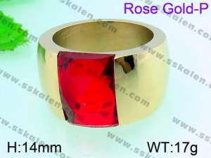 Stainless Steel Rose Gold-plating Ring  - KR31203-K