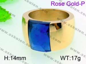 Stainless Steel Rose Gold-plating Ring  - KR31206-K