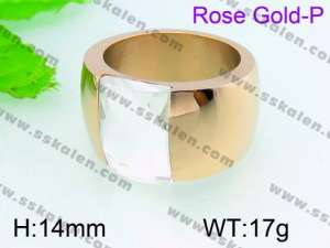 Stainless Steel Rose Gold-plating Ring  - KR31243-K
