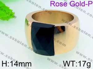 Stainless Steel Rose Gold-plating Ring  - KR31244-K