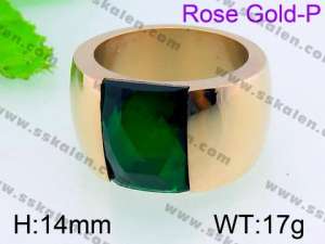 Stainless Steel Rose Gold-plating Ring  - KR31245-K