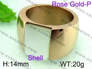 Stainless Steel Rose Gold-plating Ring  - KR31622-K