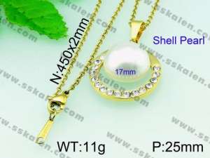 SS Shell Pearl Pendant - KP40741-K