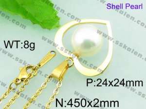 SS Shell Pearl Pendant - KP41724-K